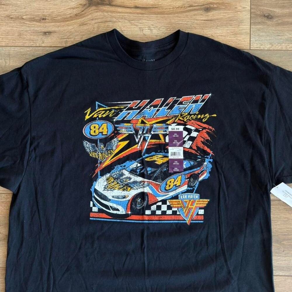 Van Halen Racing 84 Graphic T Shirt 2XL Black New With Tags Official Band Tee